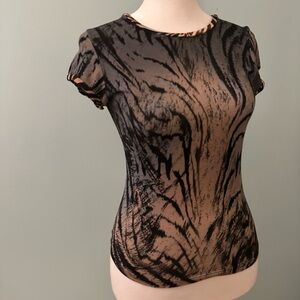 Jaded London Black and Tan Patterned Bodysuit